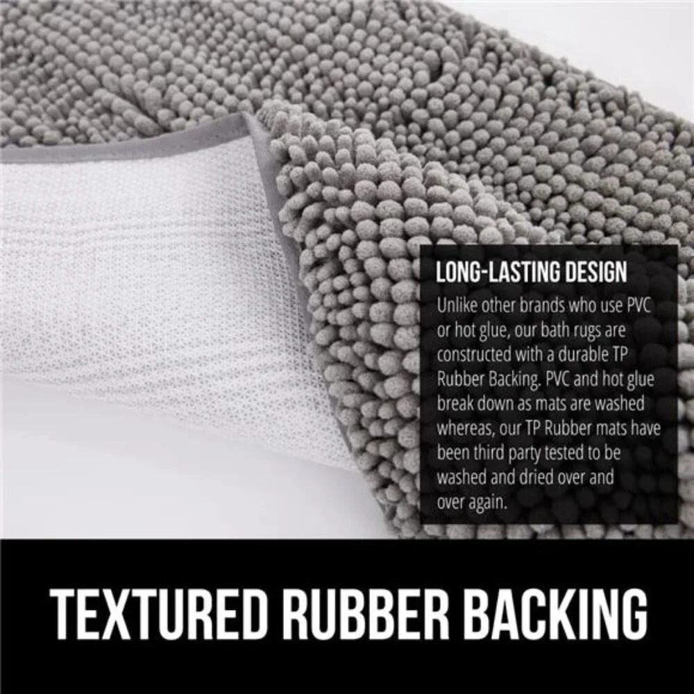 Bath rug chenille thick absorbent microfiber non slip washable bathroom mat
